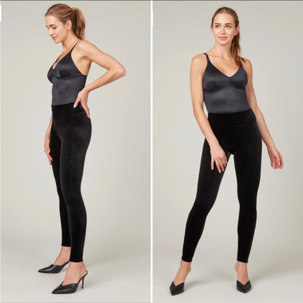 Black SPANX velvet leggings